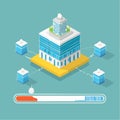 Isometric Server Hub Processing Data Transfer Royalty Free Stock Photo