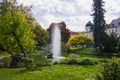 Central spa park with small lake - center of the small west Bohemian spa town Marianske Lazne Marienbad - Czech Republic Royalty Free Stock Photo