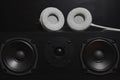 Central speakers from a 7.1 THX Hi-Fi sound system Royalty Free Stock Photo