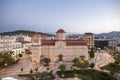 Central square in Argos, Greece . View of the Square of Saint Andrew Agios Andreas, the main square of Argos city, Peloponnese, Royalty Free Stock Photo