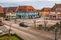 Central Square with Buildings in Lauterbourg, Wissembourg, Bas-Rhin, Grand Est, France Royalty Free Stock Photo