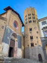 Central square buildings of Orvieto town in Italy