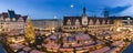 Central square of Leipzig, Germany, with Christmas market