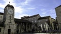 Central Square with Clock Tower in historic city of Trogir, Croatia Royalty Free Stock Photo