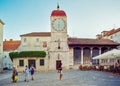 Central square, with the clock tower, in Trogir Royalty Free Stock Photo