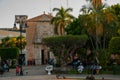 Central square in the evening. Merida. Yucatan. Mexico Royalty Free Stock Photo