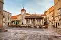 Central square of Trogir Old town, Croatia Royalty Free Stock Photo