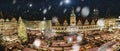 Central square of Leipzig, Germany, with Christmas market