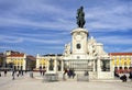 Central square in Lisbon with King Dom Jose I statue. Portugal Royalty Free Stock Photo