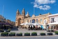 Main square of Marsaxlokk fishing village, Malta island Royalty Free Stock Photo