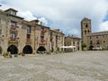 Central square and medieval church of Ainsa Huesca