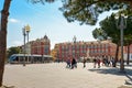 Central Square with modern high-speed tram in Nice, France Royalty Free Stock Photo