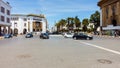 Central Square in Rabat, Morocco, with Moving Cars Royalty Free Stock Photo