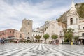 Central square in Taormina, Sicily Royalty Free Stock Photo