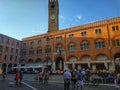 Central square of Treviso with historic building