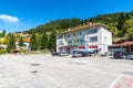 The central square of the village of Manastir in the Bulgarian Rhodope Mountains