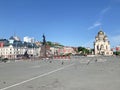 Vladivostok, Russia, July, 13, 2020. Central square of Vladivostok - the square of the Revolution Fighters is decorated for the