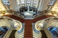 Central staircase of the Peace Palace, the most beautiful building in The Hague