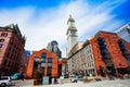 Central street buildings view of Boston downtown