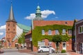 Central street with Emsland Dom church in Haren