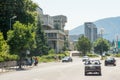 The central street of the town of Smolyan in Bulgaria