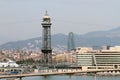 Central tower of port ropeway. Barcelona, Spain Royalty Free Stock Photo