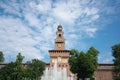 The central tower or Torre del Filarete of Sforza Castle or Castello Sforzesco, Milan