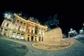 Central University Library Carol I and statue, Bucharest Royalty Free Stock Photo