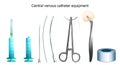 Central venous catheter equipment Royalty Free Stock Photo