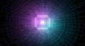Centralized Artificial Intelligence Microprocessor Circuit and Data Transfer Pathways Royalty Free Stock Photo