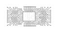 Centralized CPU Microchip Abstract Pattern, vector design Generative AI Royalty Free Stock Photo