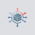 Centralized Data Distribution Hub Icon Royalty Free Stock Photo