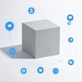 Centralized Data Hub with Digital Icons Royalty Free Stock Photo
