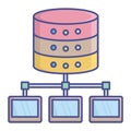 Centralized database Fill Vector icon which can easily modify or edit