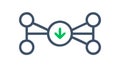 Centralized Download Network Icon Vector, Data Distribution, vector design Generative AI Royalty Free Stock Photo