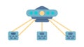 Centralized Network Hub, Data Distribution, vector design Generative AI Royalty Free Stock Photo