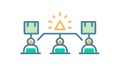 Centralized Network Hub: Data Management and Control, vector design Generative AI Royalty Free Stock Photo