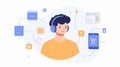 Centralized User Icon Connected to Various Communication Networks
