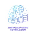 Centralized version control system blue gradient concept icon