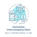 Centralizing intercompany data soft blue concept icon Royalty Free Stock Photo