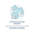 Centrally located housing concept icon