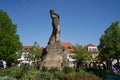 Beroun, Czech Republic - May 8, 2022 - Jan Hus Square on a sunny spring morning