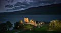 Loch Ness Urquhart Castle - night Royalty Free Stock Photo