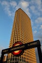 Centre point with underground sign Royalty Free Stock Photo