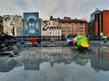 Centre Pompidou, view of the sculptures in the art square, Paris, France