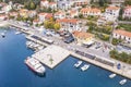 Centre of Rabac, waterfront, aerial view, Istria, Croatia Royalty Free Stock Photo