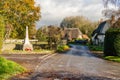 The centre of the village of Tarrant Monkton in Dorset, England UK, showing the war memorial . Royalty Free Stock Photo