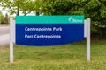 Centrepointe park entrance signboard in Ottawa, Canada