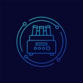 centrifuge machine icon, lab equipment line design Royalty Free Stock Photo