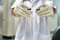 The centrifuge tube and micro tube in the laboratory Royalty Free Stock Photo